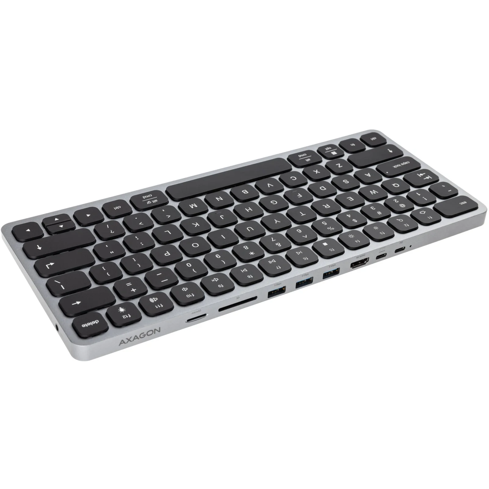 Клавиатура Axagon HMC-KB 9 in 1 Layout USB Silver/Black (HMC-KB-CRL) UA