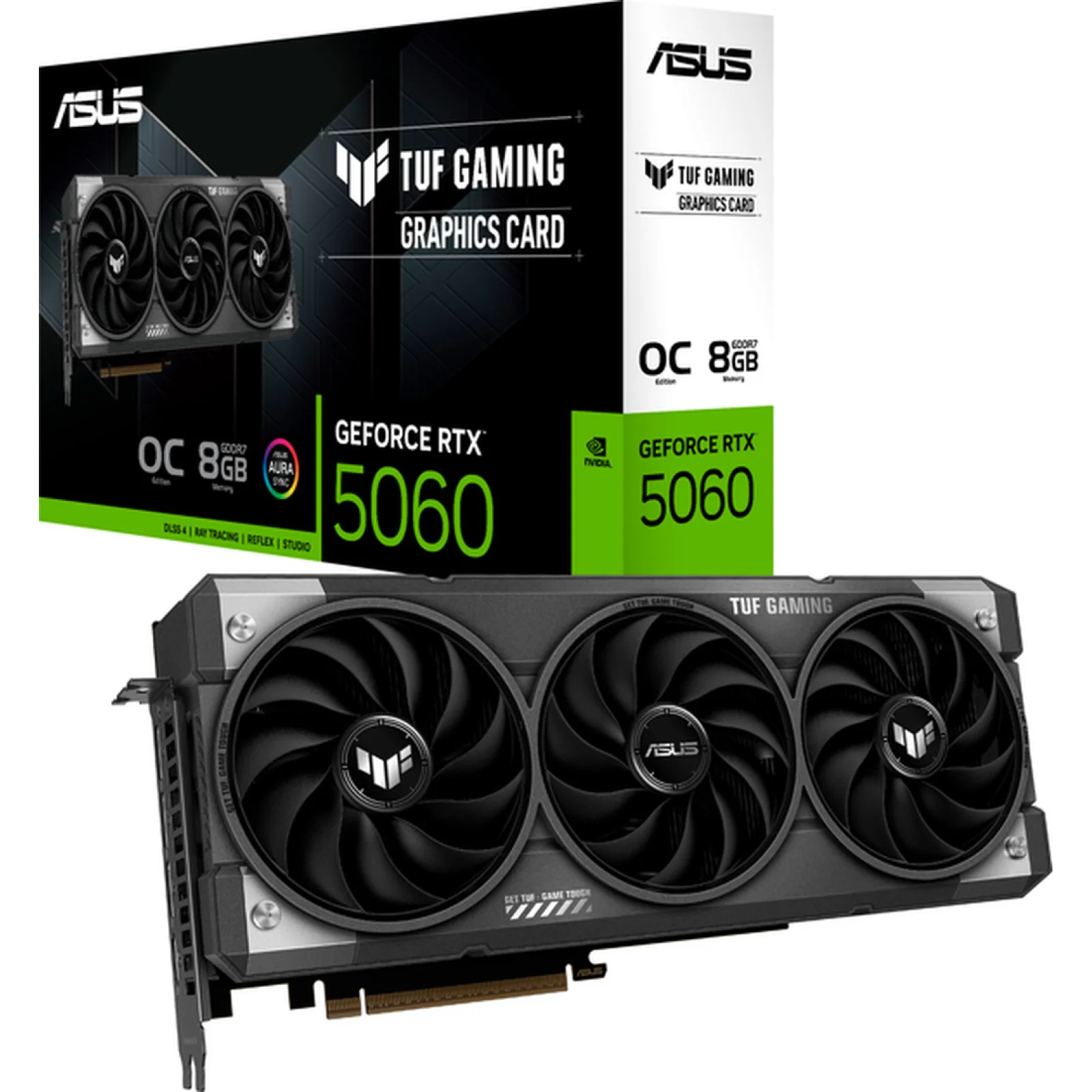 Відеокарта ASUS TUF Gaming GeForce RTX 5060 8GB GDDR7 OC (TUF-RTX5060-O8G-GAMING) UA