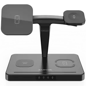 Бездротовий зарядний пристрій Canyon 4in1 15W WS-404 Wireless Charger Black (CNS-WCS404) UA