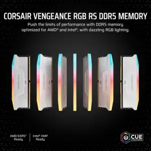 Модуль памяти Corsair Vengeance DDR5 32GB (2x16GB) 6000 MHz RGB White C36 (CMG32GX5M2E6000Z36W ) UA