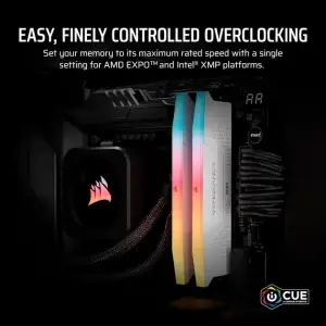 Модуль памяти Corsair Vengeance DDR5 32GB (2x16GB) 6000 MHz RGB White C36 (CMG32GX5M2E6000Z36W ) UA