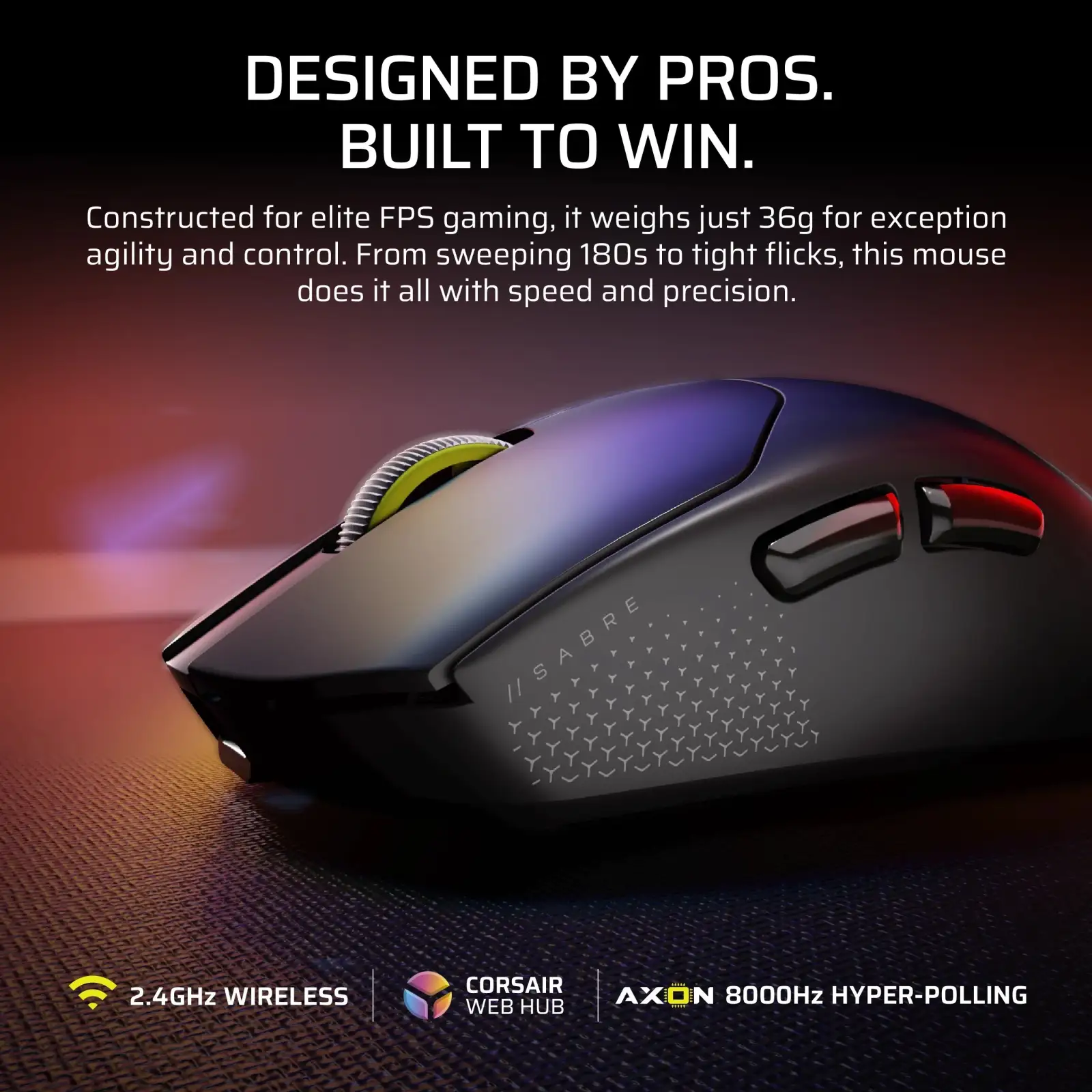 Миша Corsair Sabre V2 Pro Ultralight Wireless Black (CH-931G000-WW)