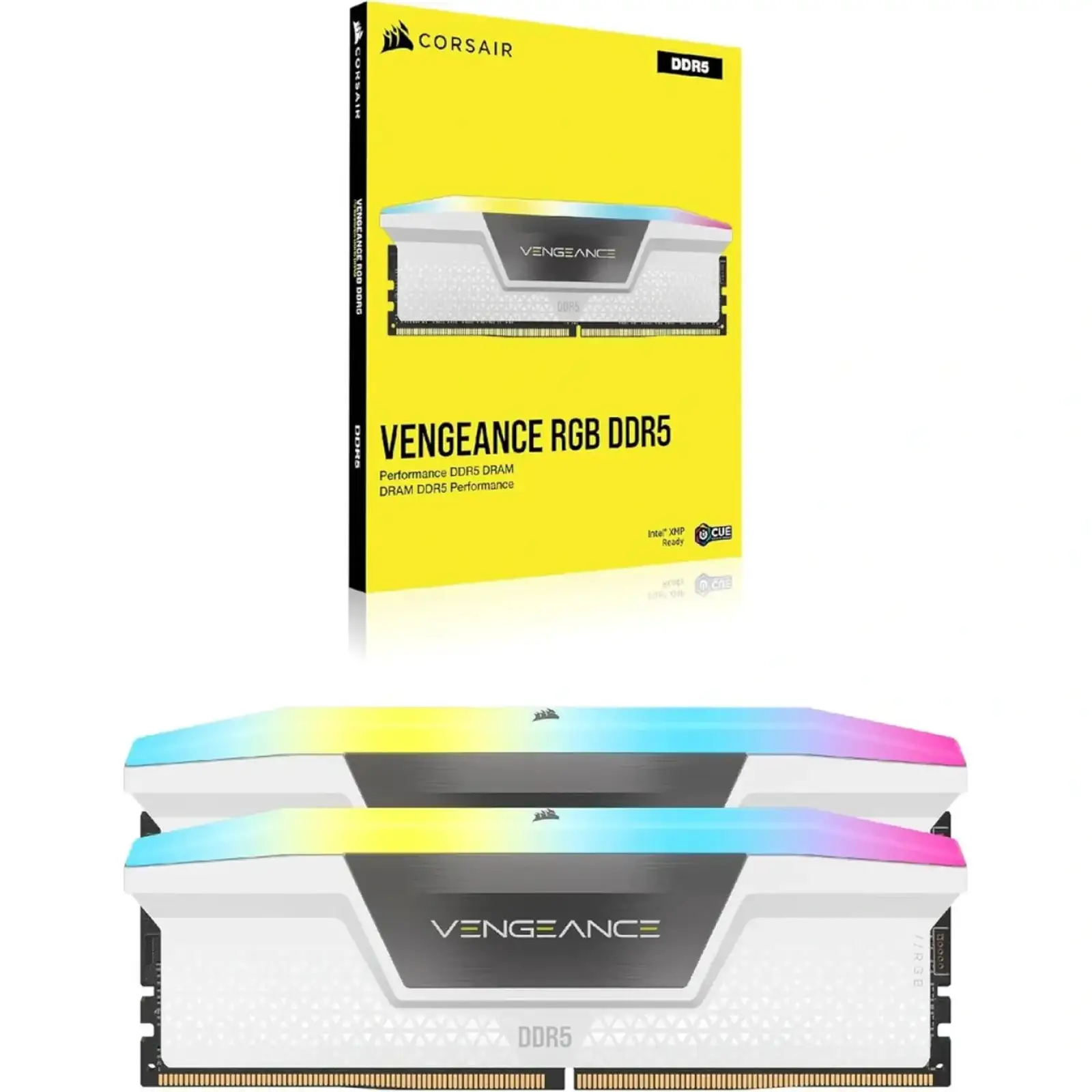 Оперативная память Corsair 64 GB (2x32GB) DDR5 5200 MHz Vengeance RGB White (CMH64GX5M2B5200C40W)