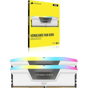 Оперативная память Corsair 64 GB (2x32GB) DDR5 5200 MHz Vengeance RGB White (CMH64GX5M2B5200C40W)