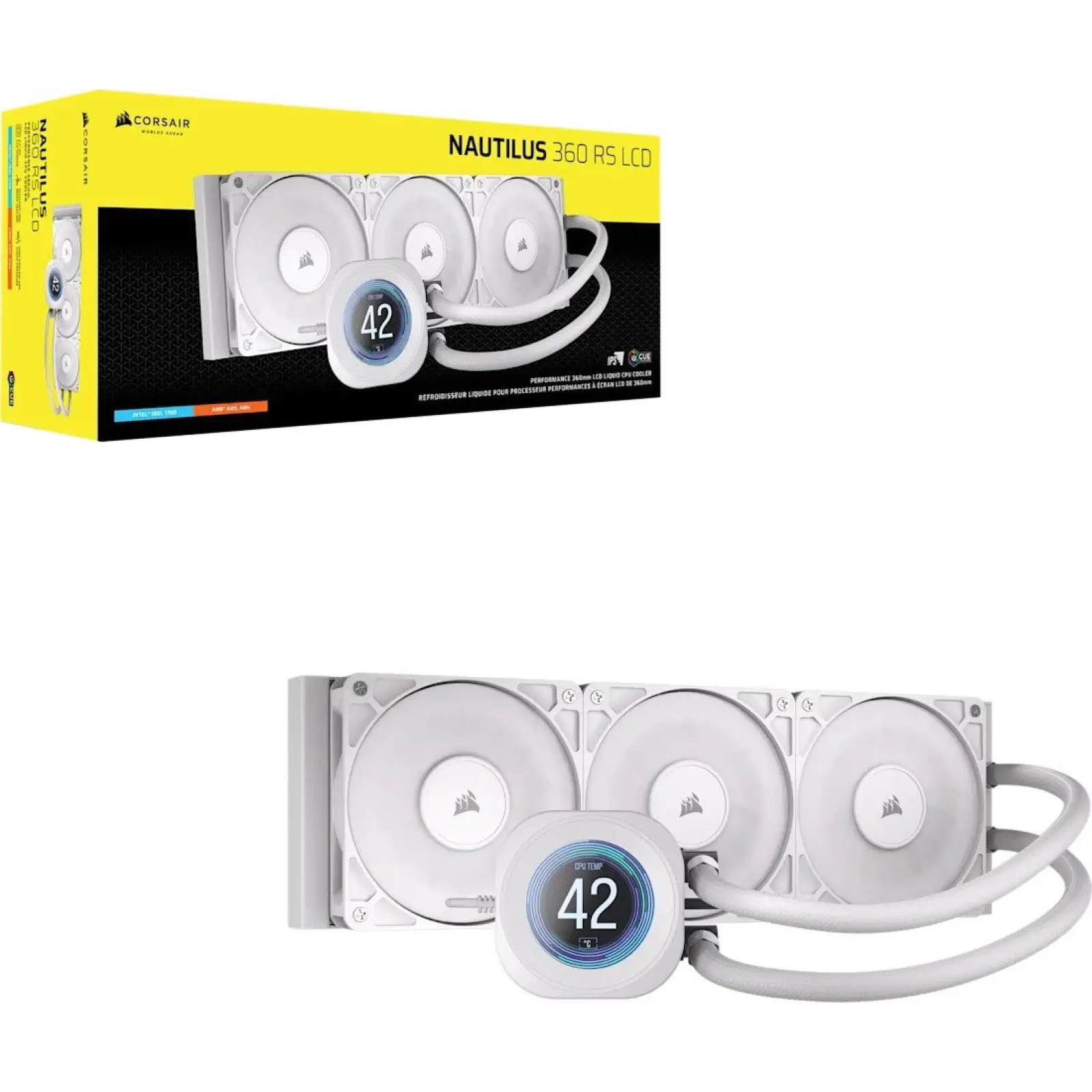 Система водяного охолодження Corsair Nautilus 360 RS LCD White (CW-9061034-WW) UA