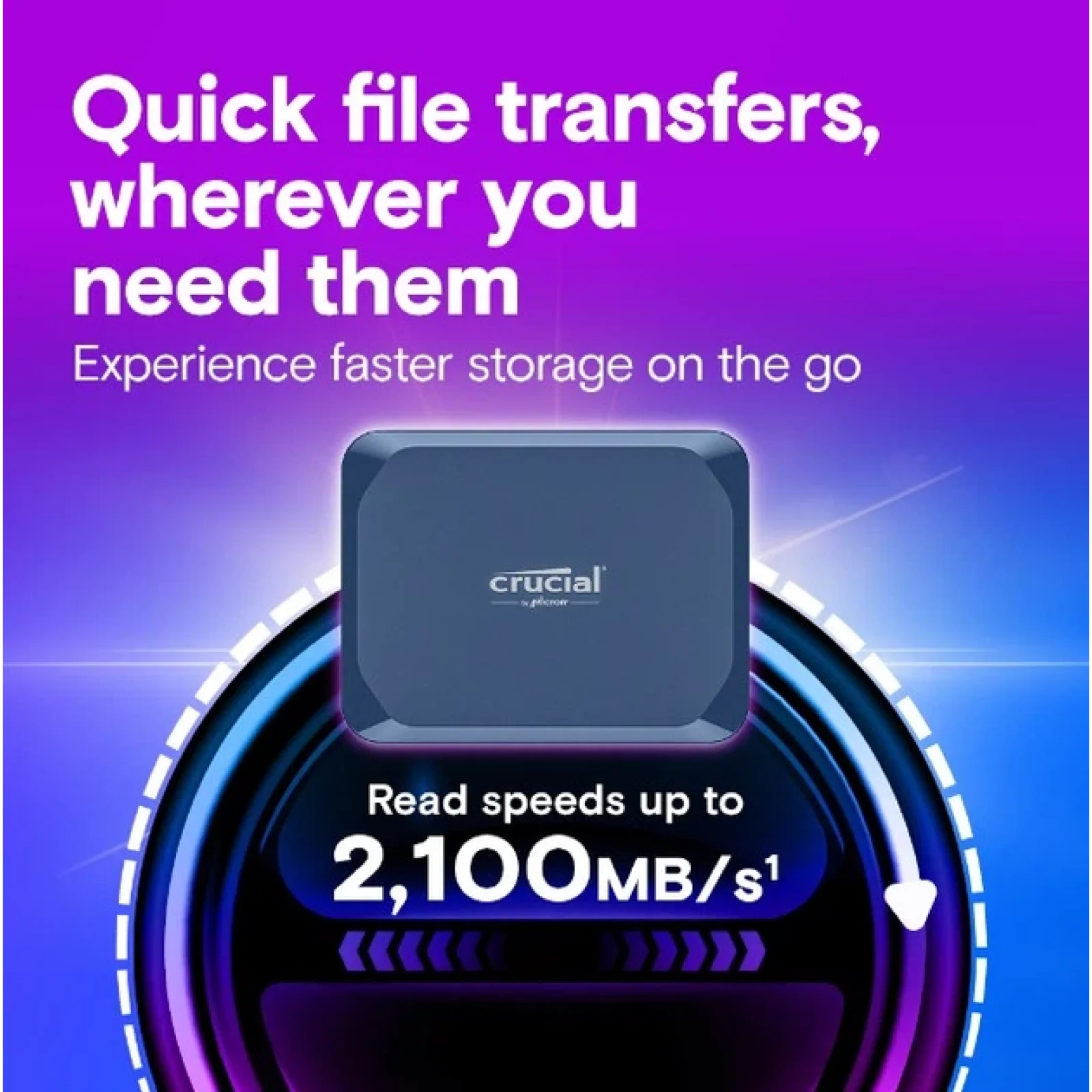 SSD зовнішній Crucial X10 1 TB Blue (CT1000X10SSD9) UA