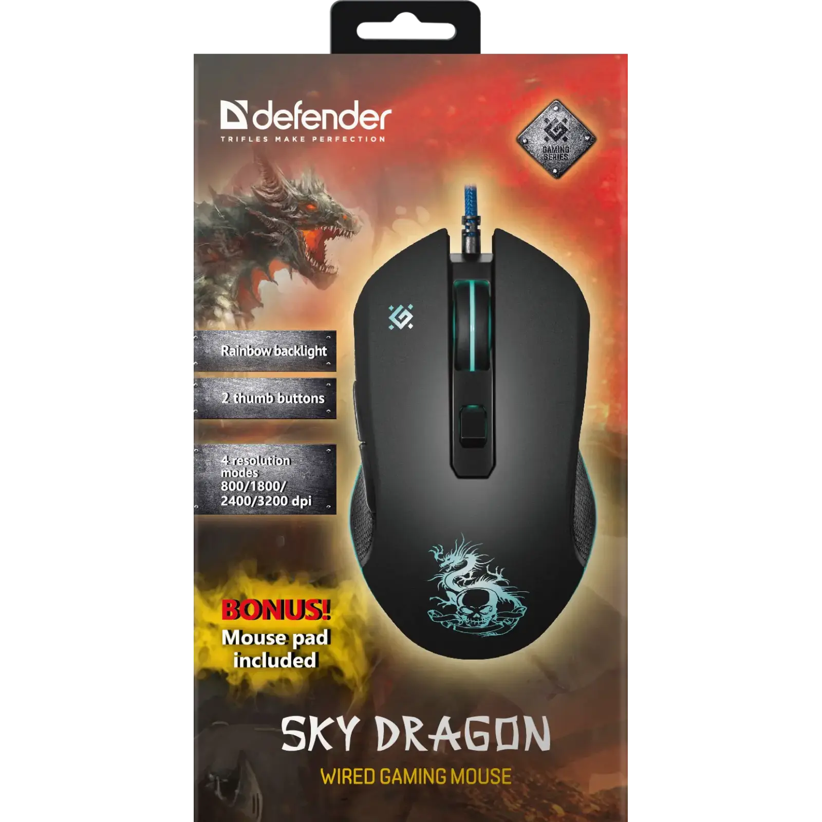 Миша Defender Sky Dragon GM-090L +Килимок (52090) UA