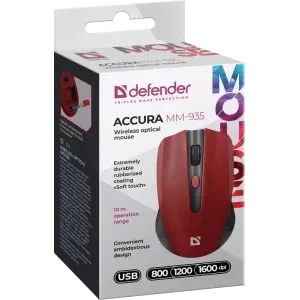 Миша Defender Accura MM-935 Wireless Red (52937) UA