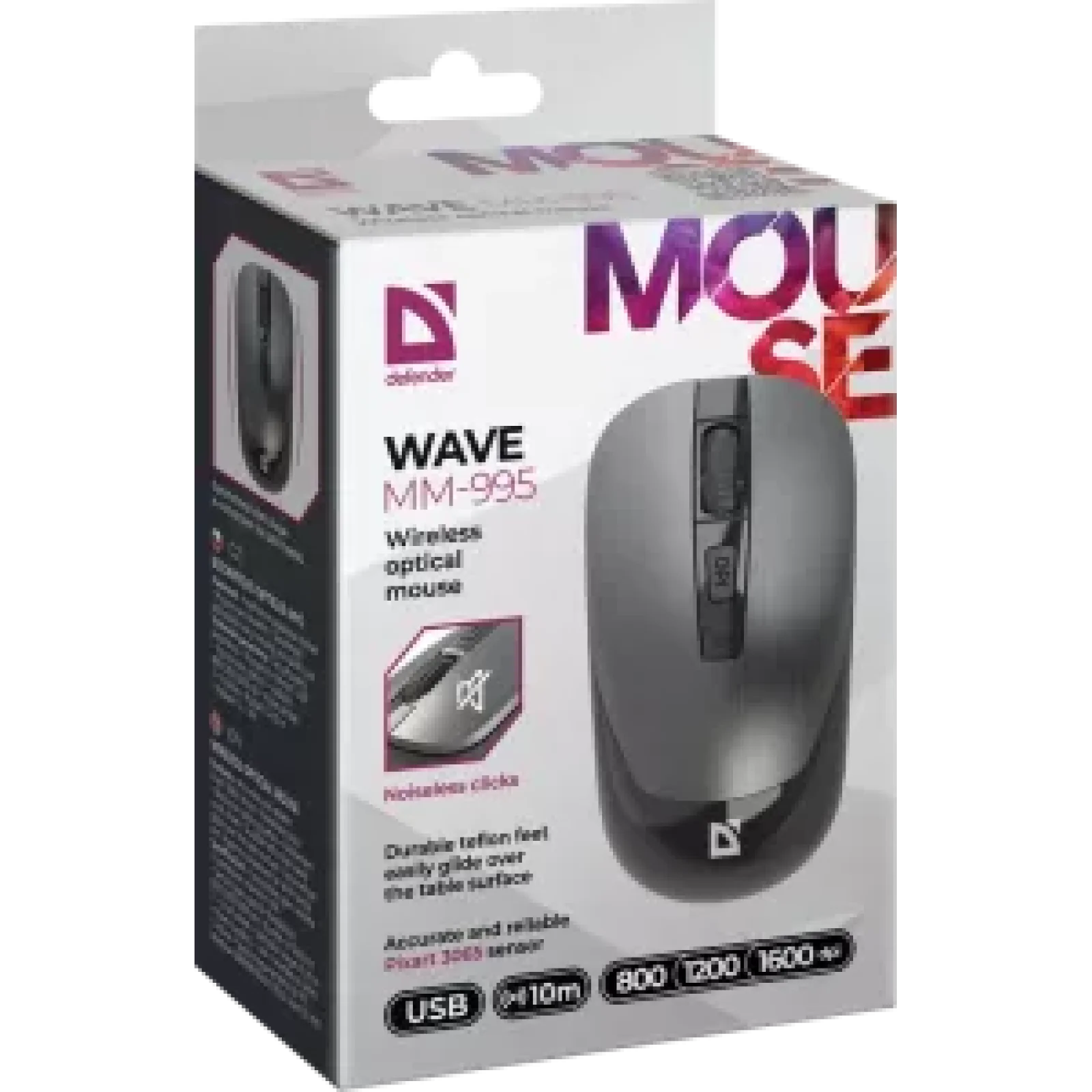 Миша Defender Wave MM-995 Silvery (52993) UA