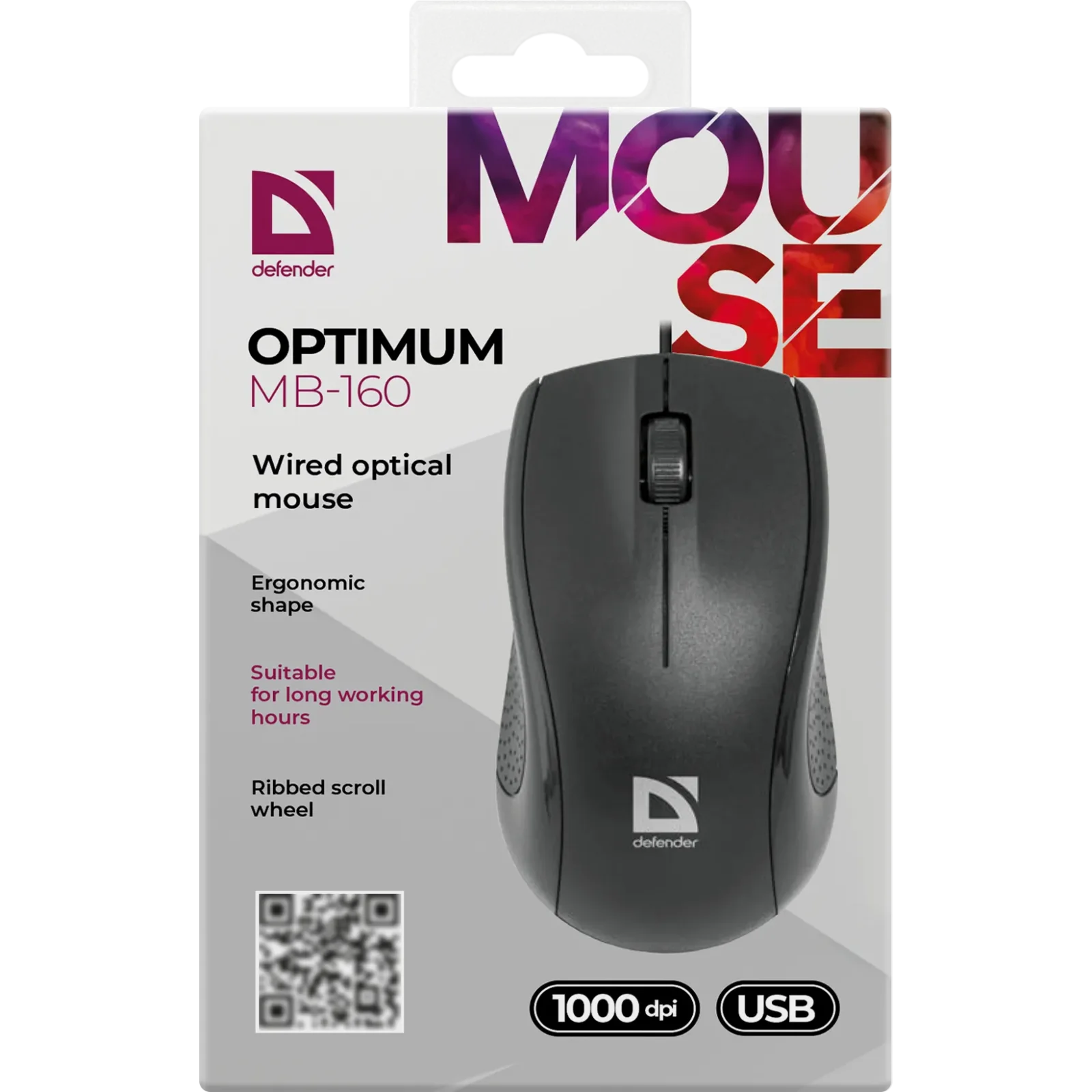 Миша Defender Optimum MB-160 USB Black (52160) UA