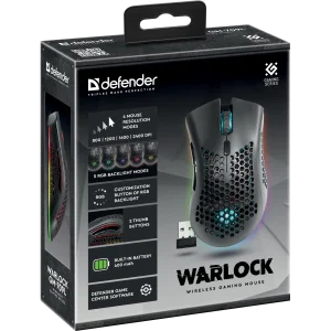 Миша DEFENDER Warlock GM-709L RGB, Black (52709) UA