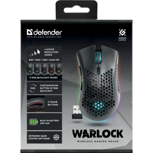 Миша DEFENDER Warlock GM-709L RGB, Black (52709) UA