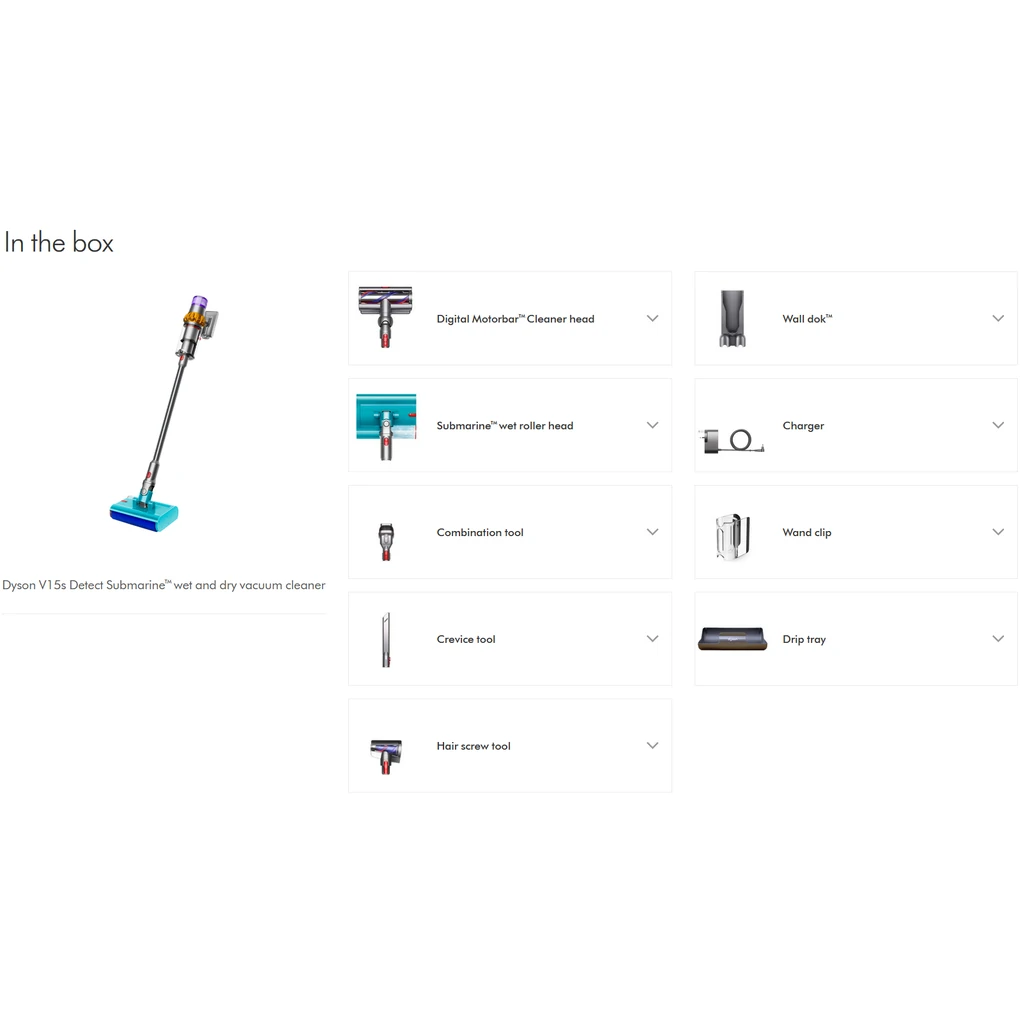 Пылесос 2в1 (вертикальный+ручной) Dyson V15s Detect Submarine Yellow/Nickel (448798-01)