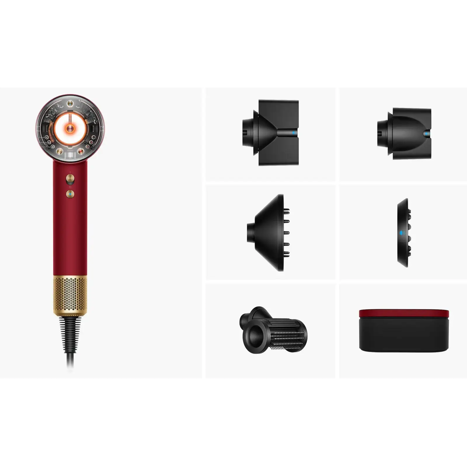 Фен Dyson Supersonic HD16 Nural Hair Dryer Straight+Wavy Red Velvet/Gold (493117-01)