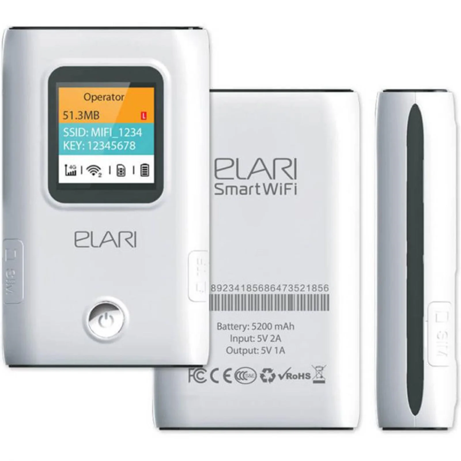 Модем 4G/3G + Wi-Fi роутер ELARI SmartWiFi 5200 mAh (SW-1) White UA
