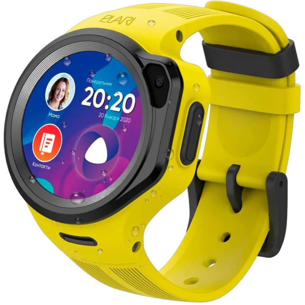 Часы детские с GPS трекером ELARI KidPhone 4G Round Yellow (KP-4GRD-Y)