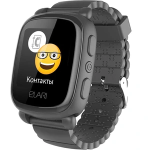 Детские часы ELARI KidPhone 2 Black с GPS-трекером (KP-2B)