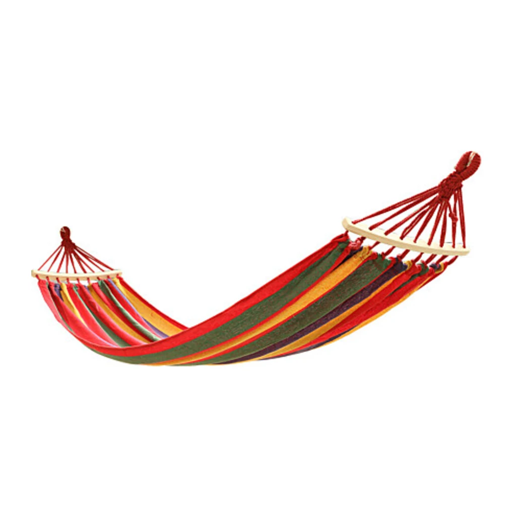 Гамак Hammock Canvas Red Strip 190х100см (40см кріплення+мотузка+сумка для зберігання)