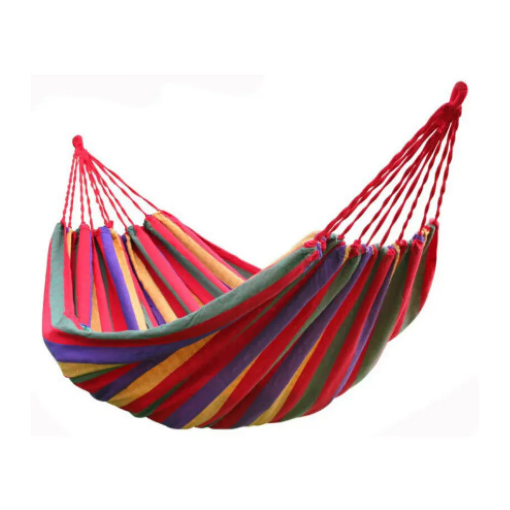Гамак Hammock Canvas Red Strip 190х80см (мотузка+сумка для зберігання)