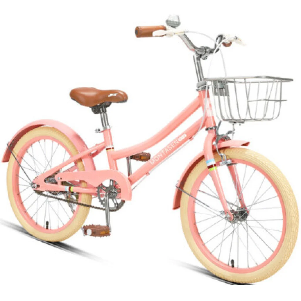 Дитячий велосипед Montasen M8034 20 Steel Pink (with basket)