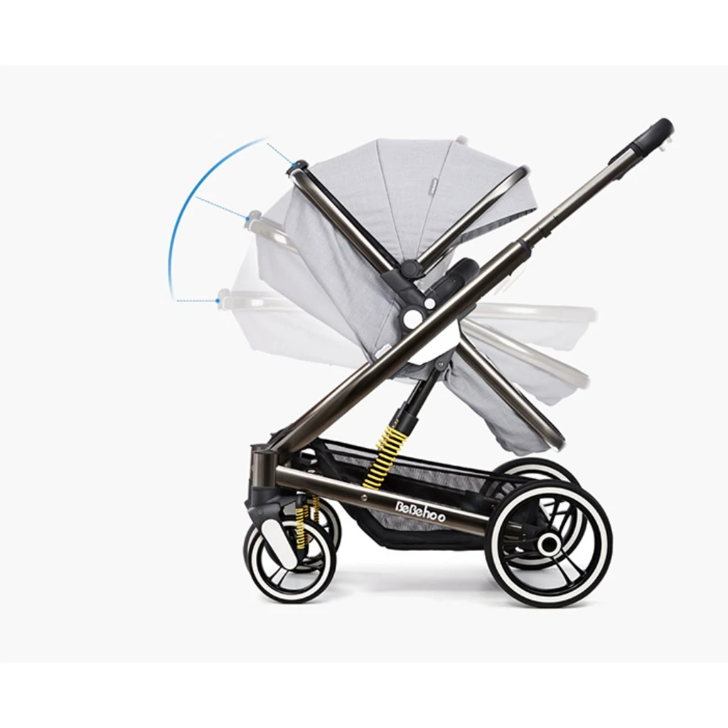 Детская коляска 2 в 1 трансформер Xiaomi Bebehoo Stroller ST401 Grey UA