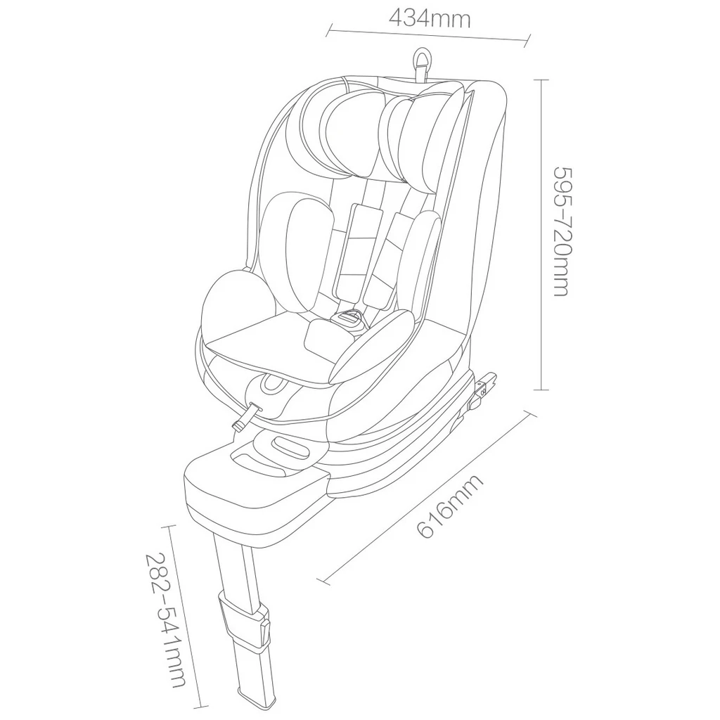 Дитяче автокрісло Xiaomi QBORN I-SIZE Rotating Port Fog (QQ129KX) UA