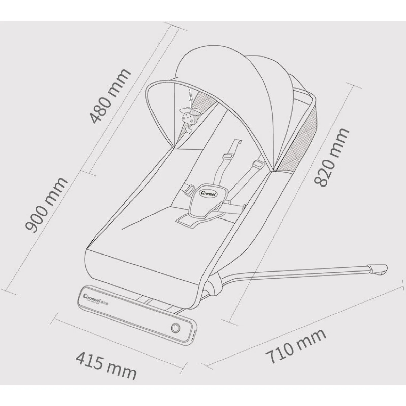 Укачивающий центр Xiaomi Ronbei с капюшоном (BY032H) Gray UA