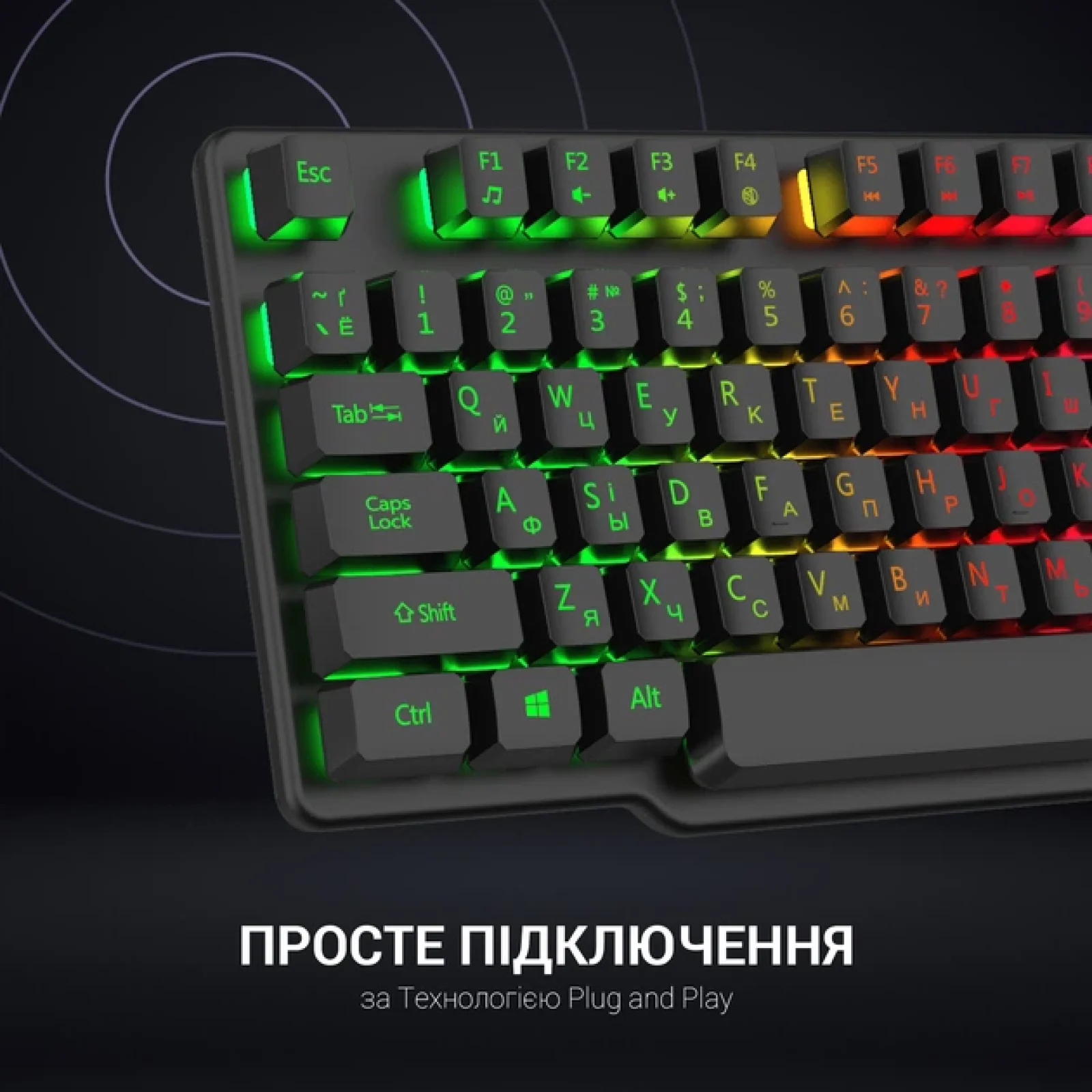 Клавиатура GamePro GK380 RGB Black UA