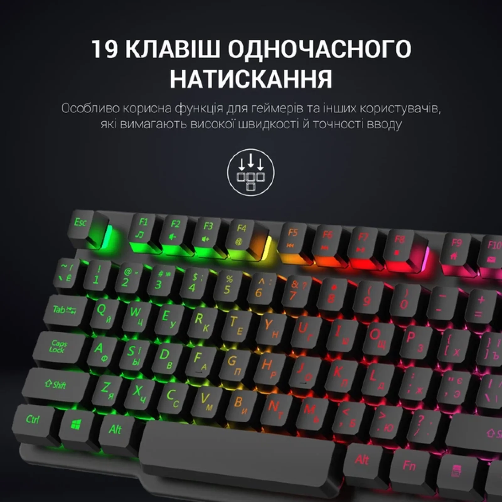 Клавиатура GamePro GK380 RGB Black UA