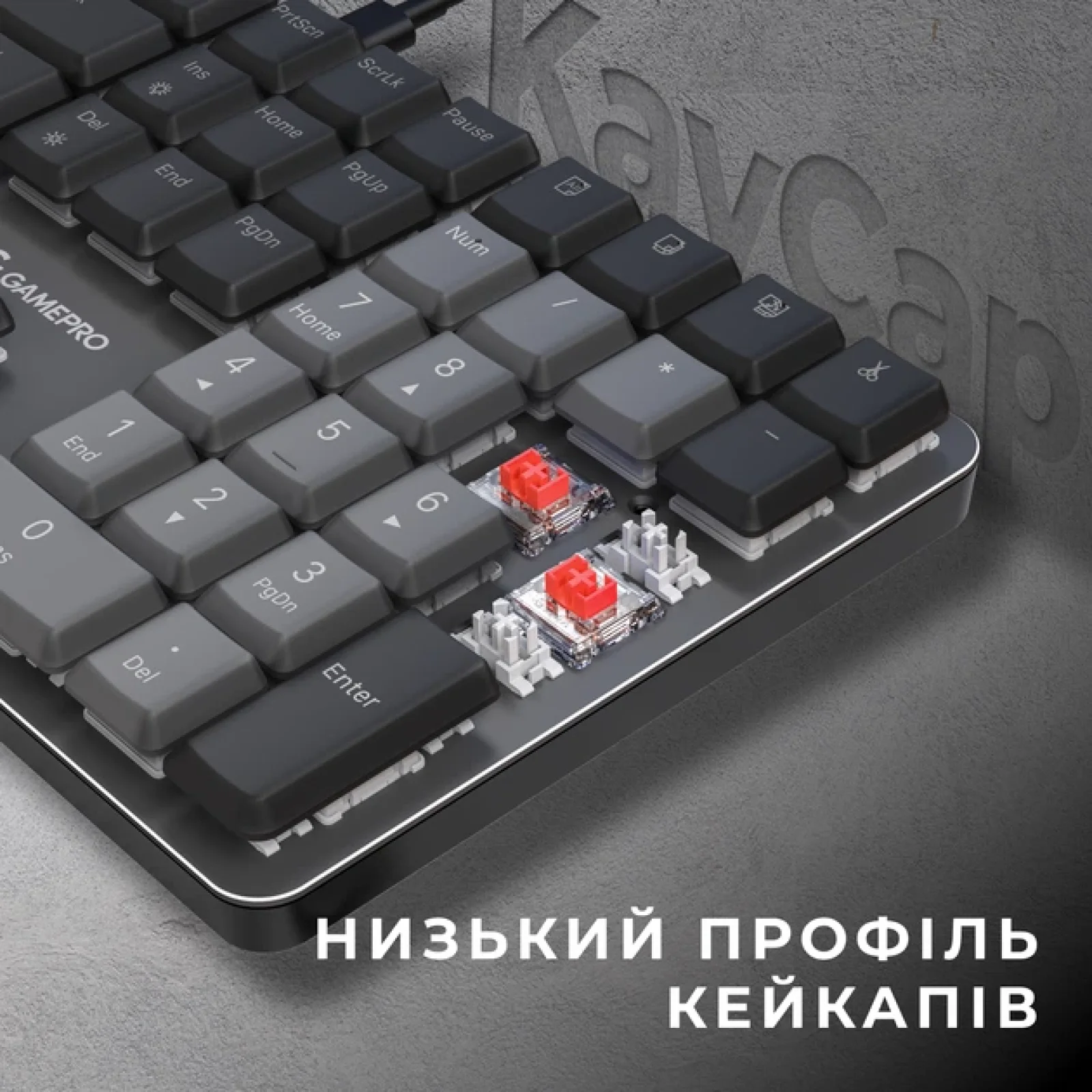 Клавіатура GamePro MK145R Red Swich Low Profile Dark Gray UA