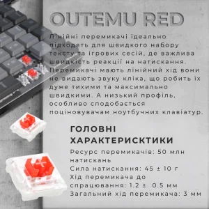 Клавіатура GamePro MK145R Red Swich Low Profile Dark Gray UA