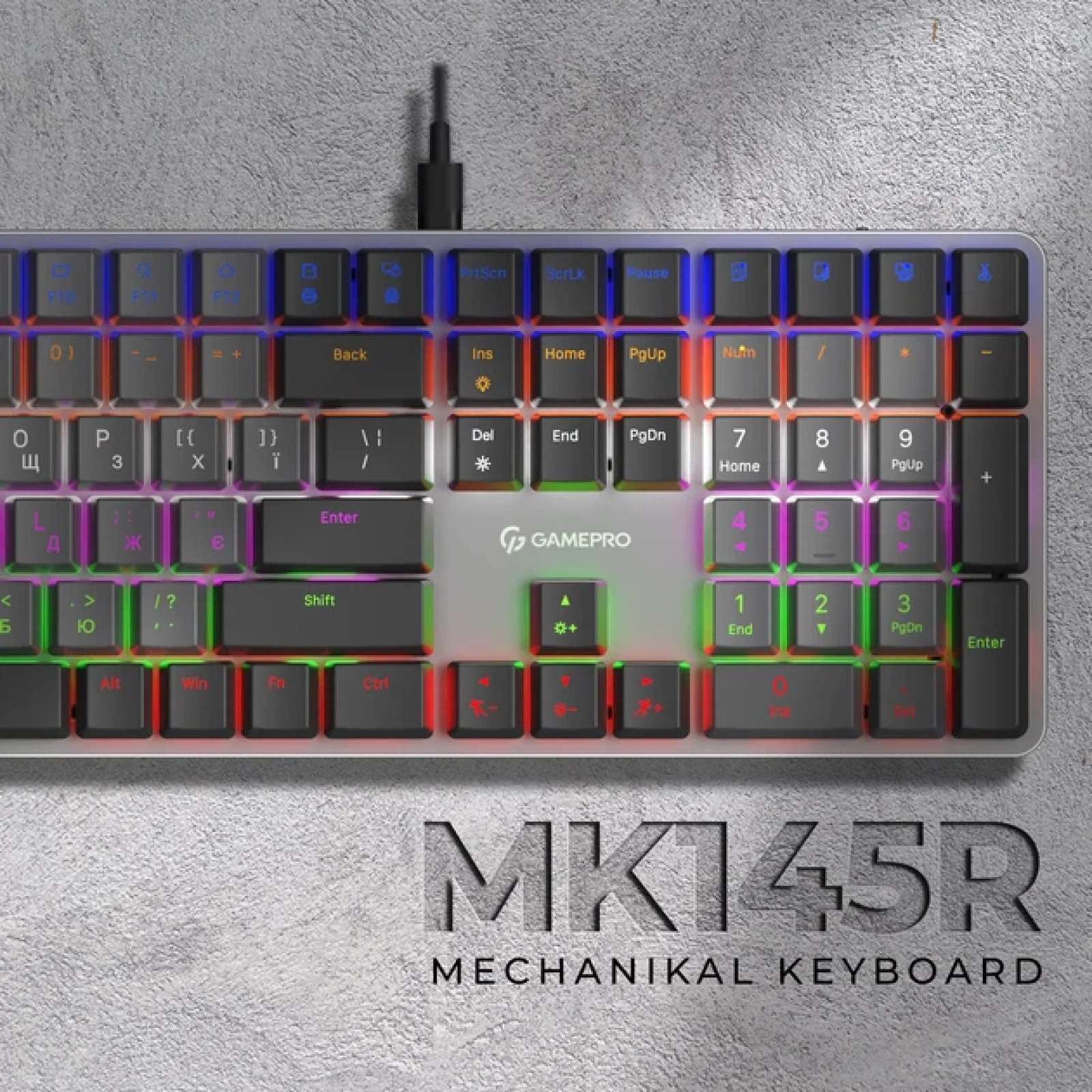Клавіатура GamePro MK145R Red Swich Low Profile Dark Gray UA