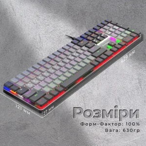 Клавіатура GamePro MK145R Red Swich Low Profile Dark Gray UA