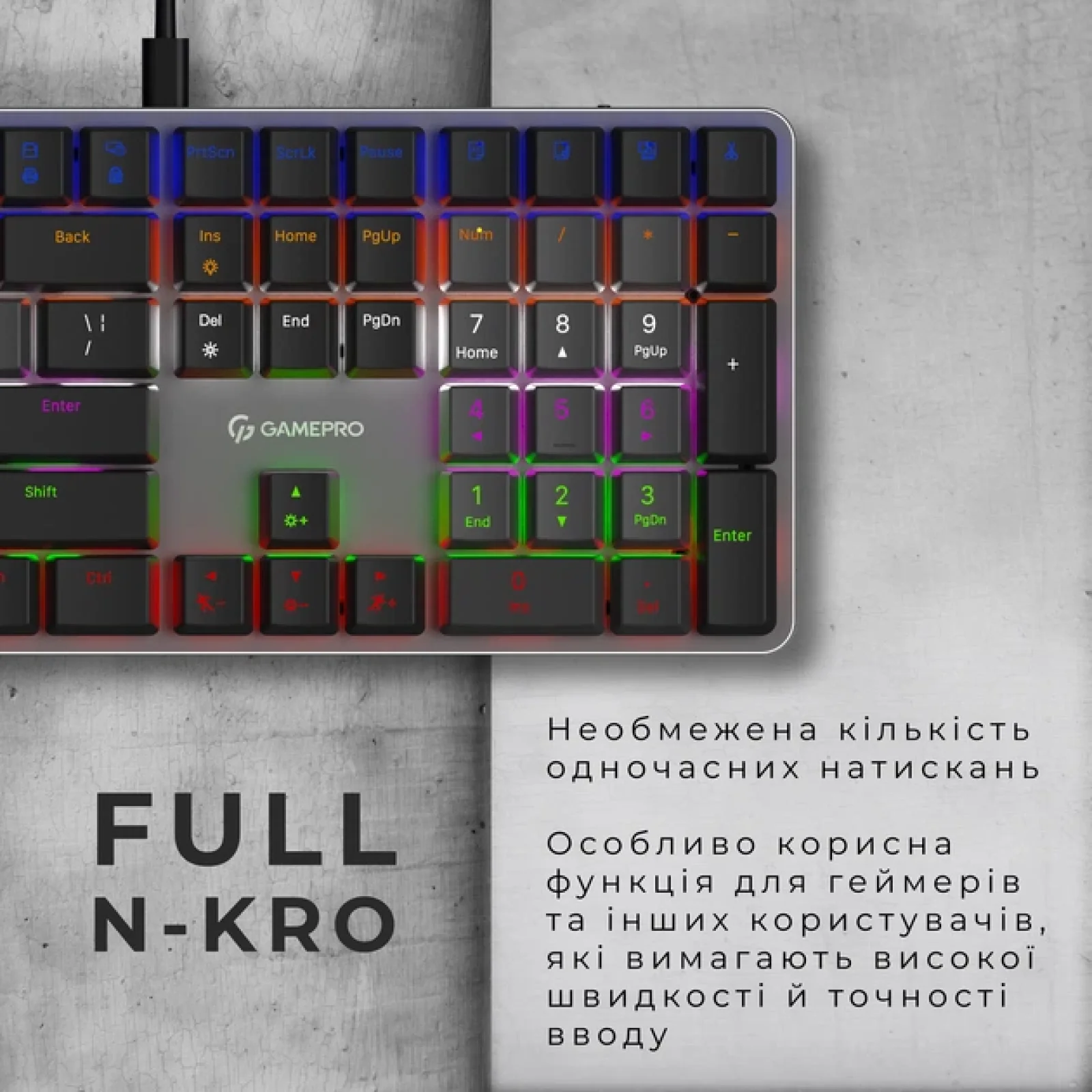 Клавіатура GamePro MK145R Red Swich Low Profile Dark Gray UA