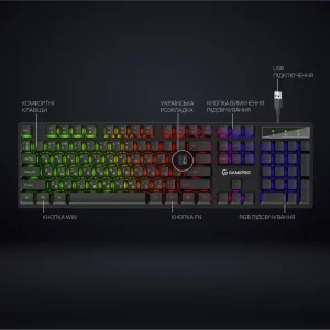 Клавиатура GamePro GK296 RGB Black UA