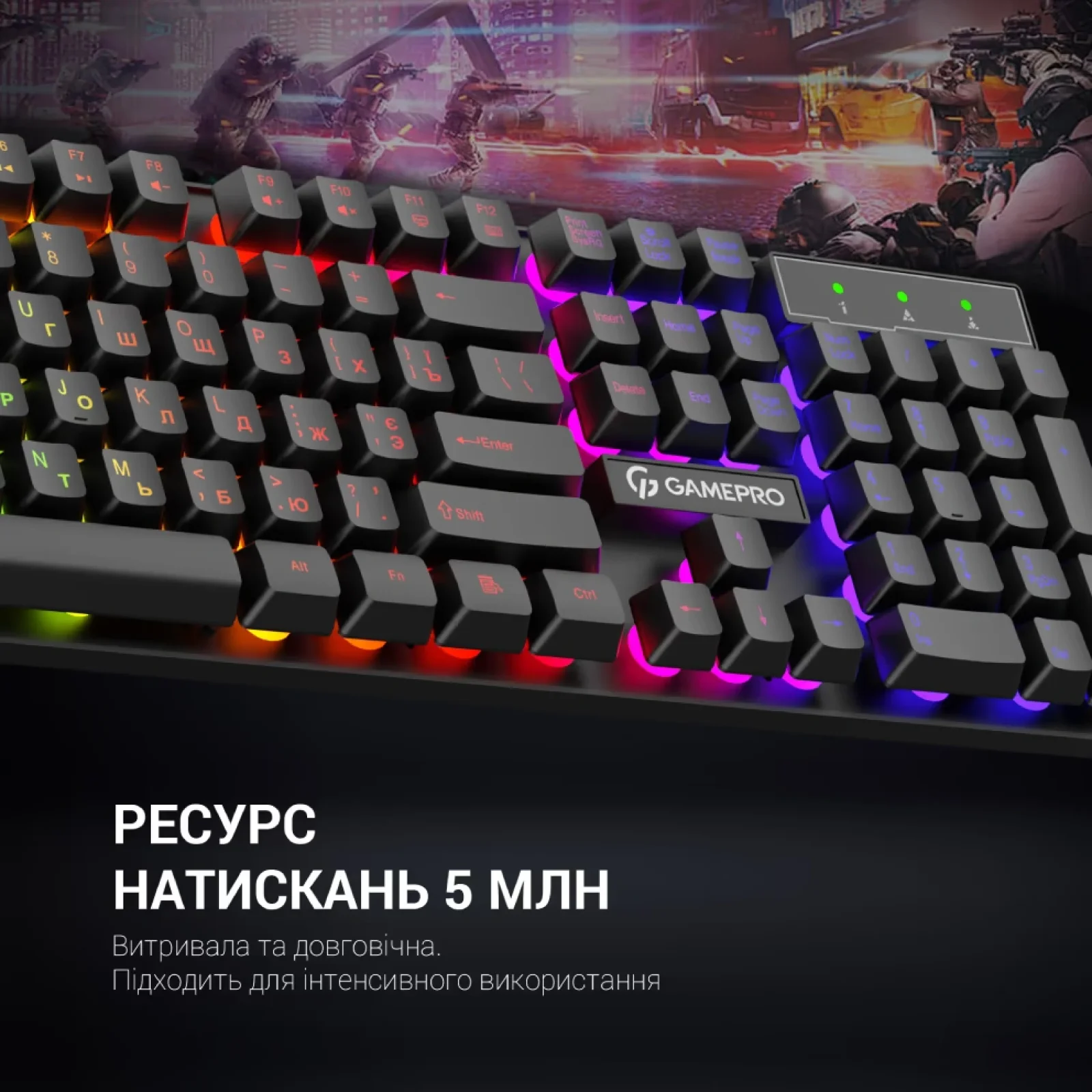 Клавиатура GamePro GK296 RGB Black UA