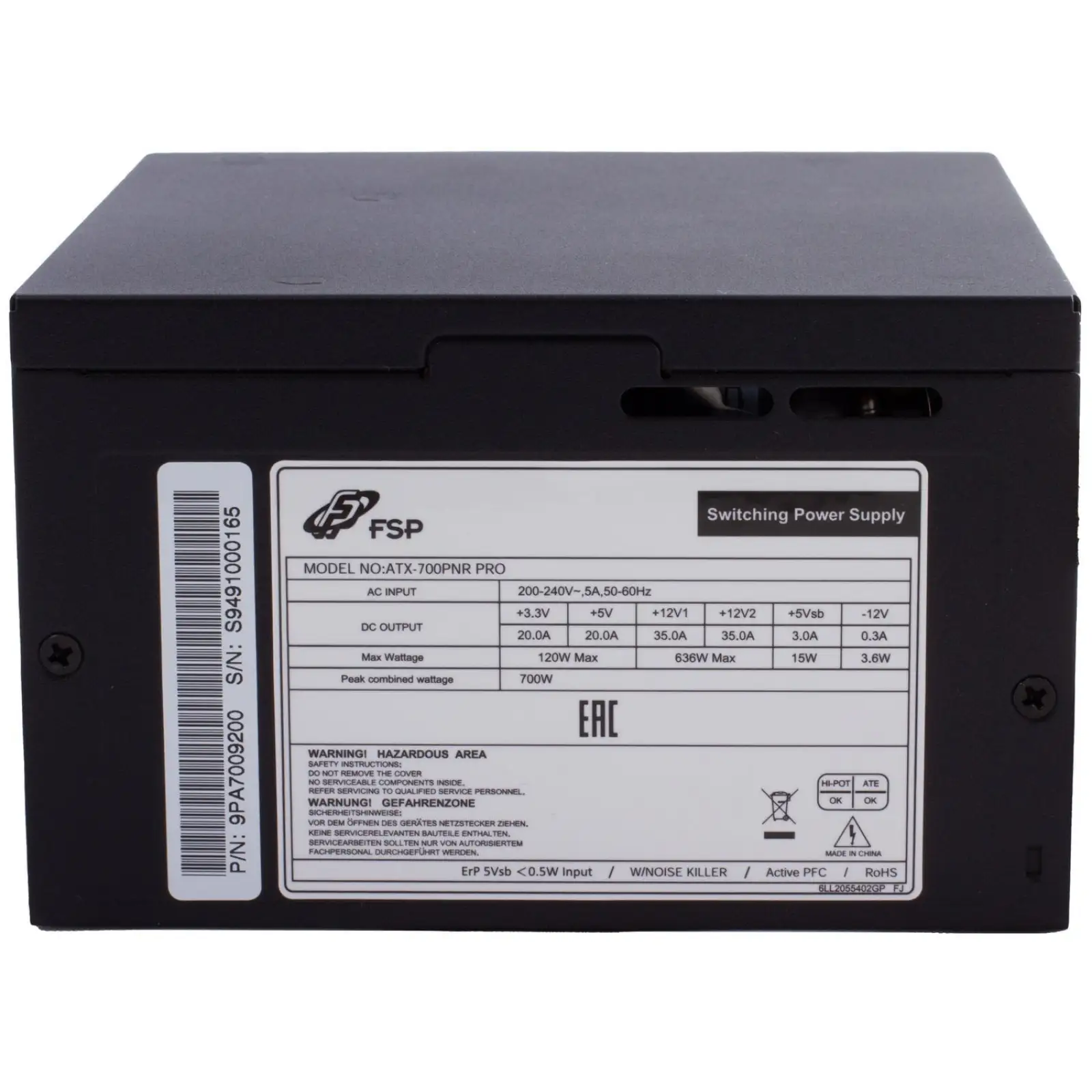Блок питания FSP ATX-700W PNR PRO (ATX-700PNR PRO) UA