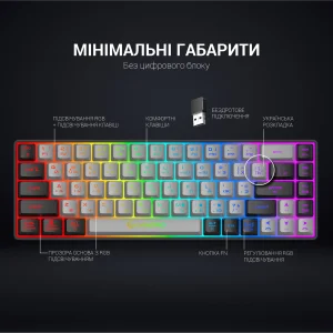 Клавіатура бездротова GamePro GK935 Black UA