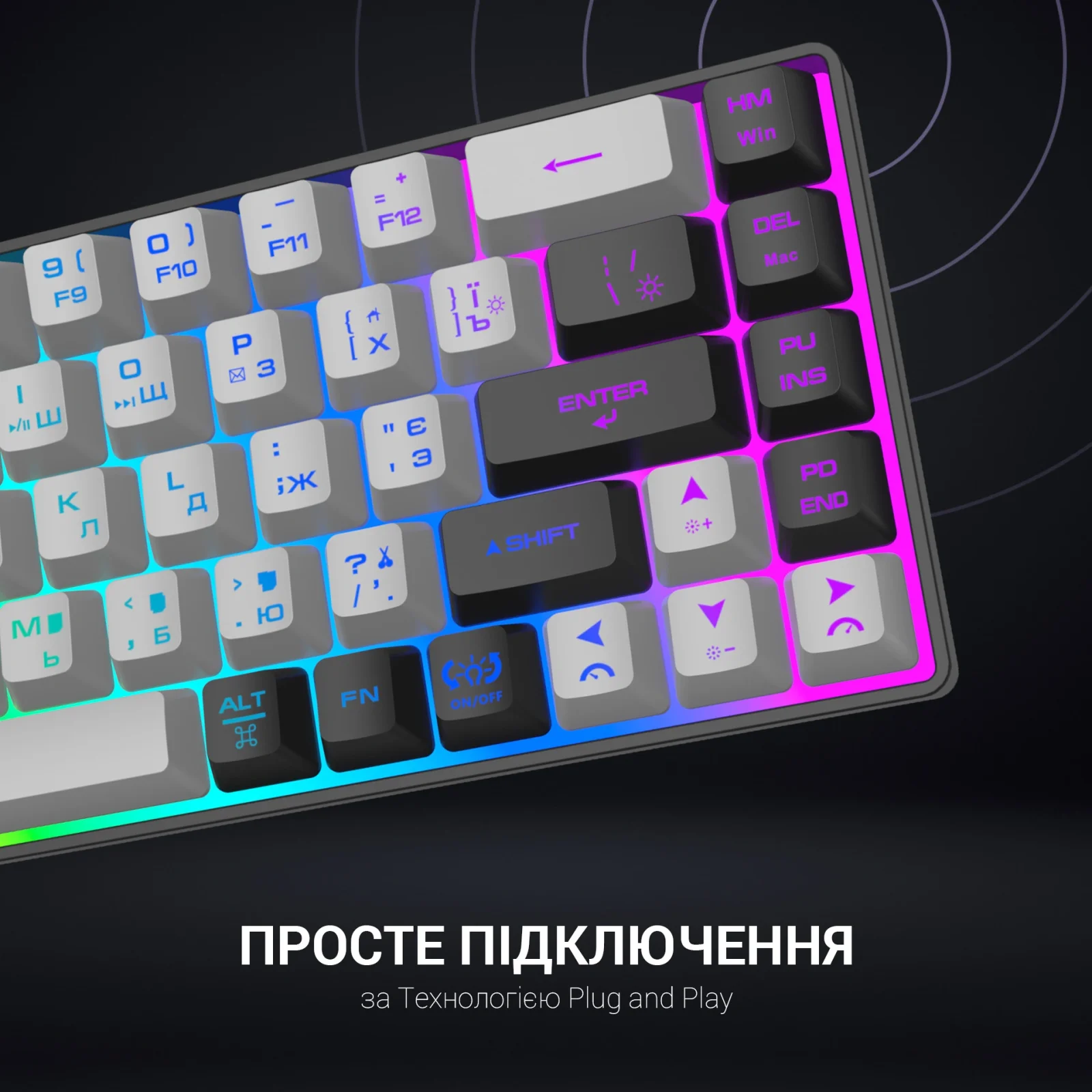 Клавіатура бездротова GamePro GK935 Black UA