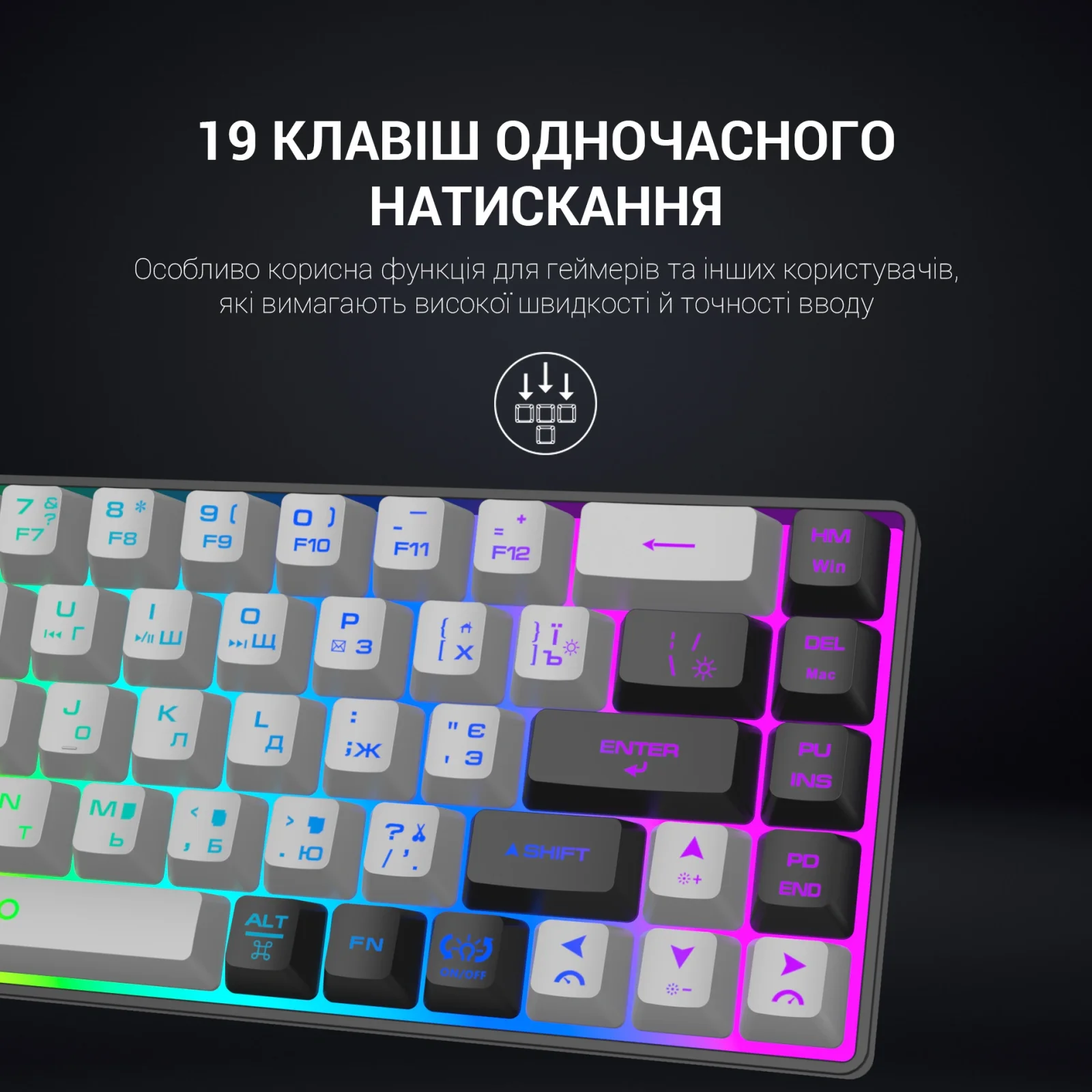 Клавіатура бездротова GamePro GK935 Black UA