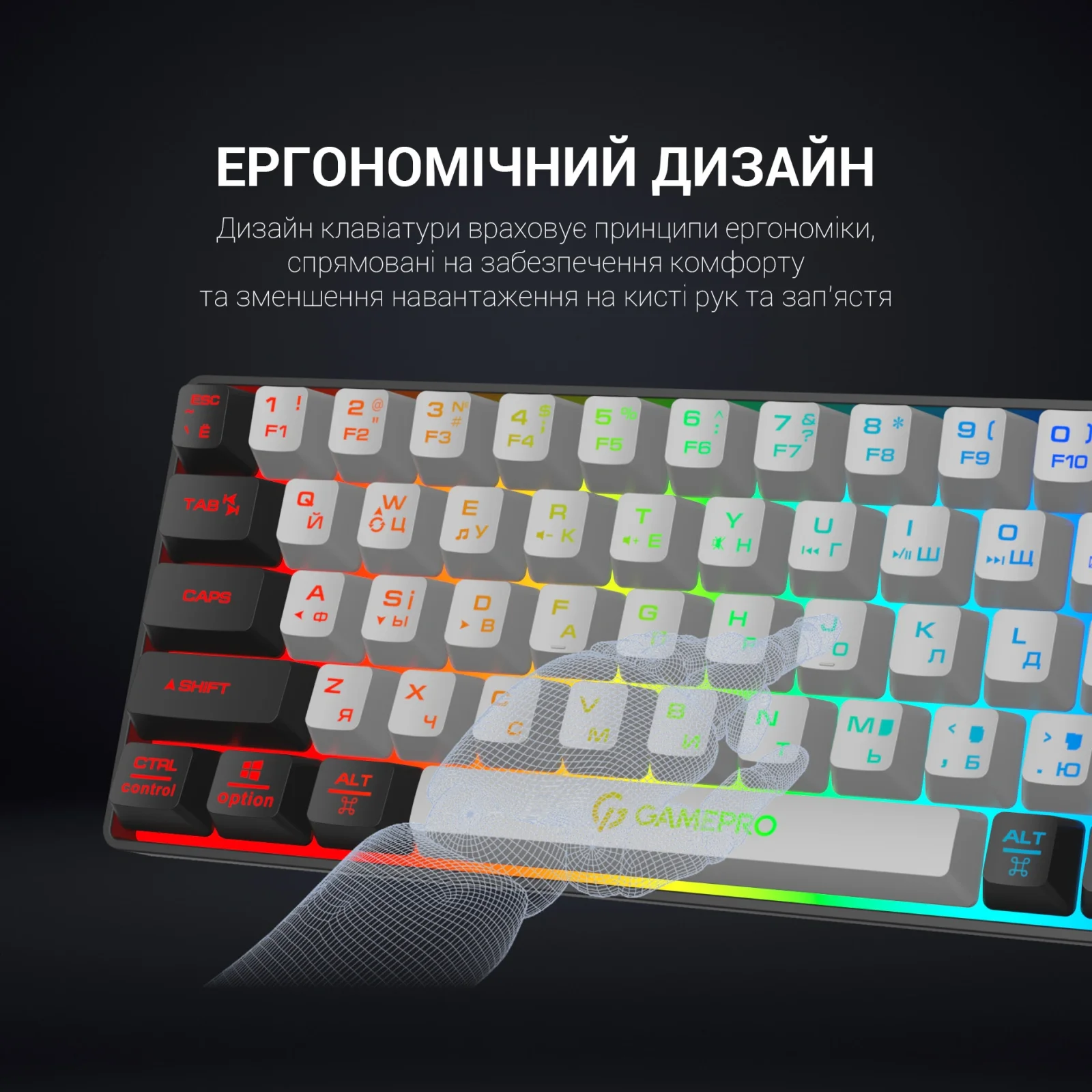 Клавіатура бездротова GamePro GK935 Black UA