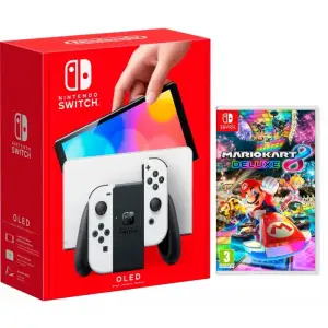 Ігрова консоль Nintendo Switch OLED with White Joy-Con + Mario Kart 8 Deluxe