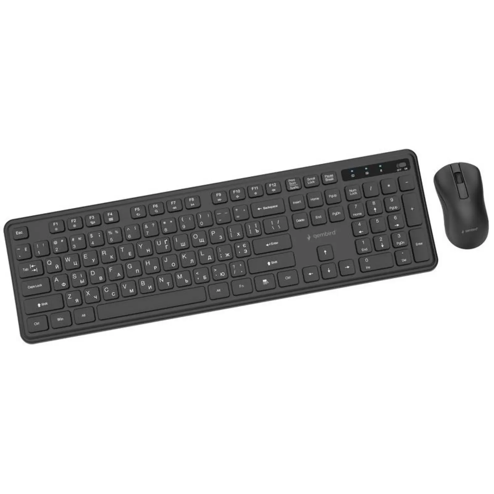 Комплект (клавіатура, миша) бездротовий Gembird KBS-WPS-01-CYRL Black UA