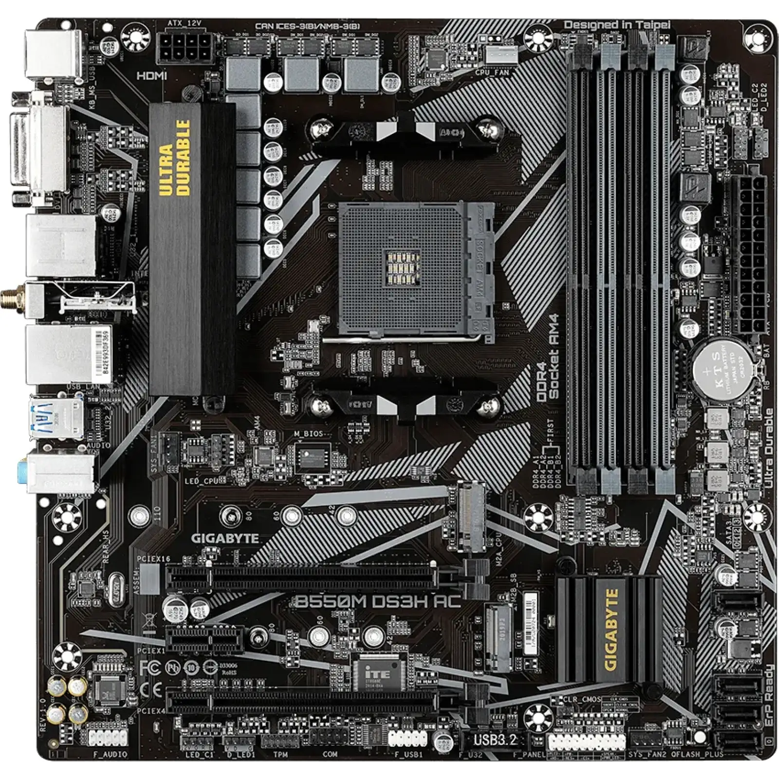 Материнская плата GigaByte B550M DS3H AC 1.7 s-AM4 UA