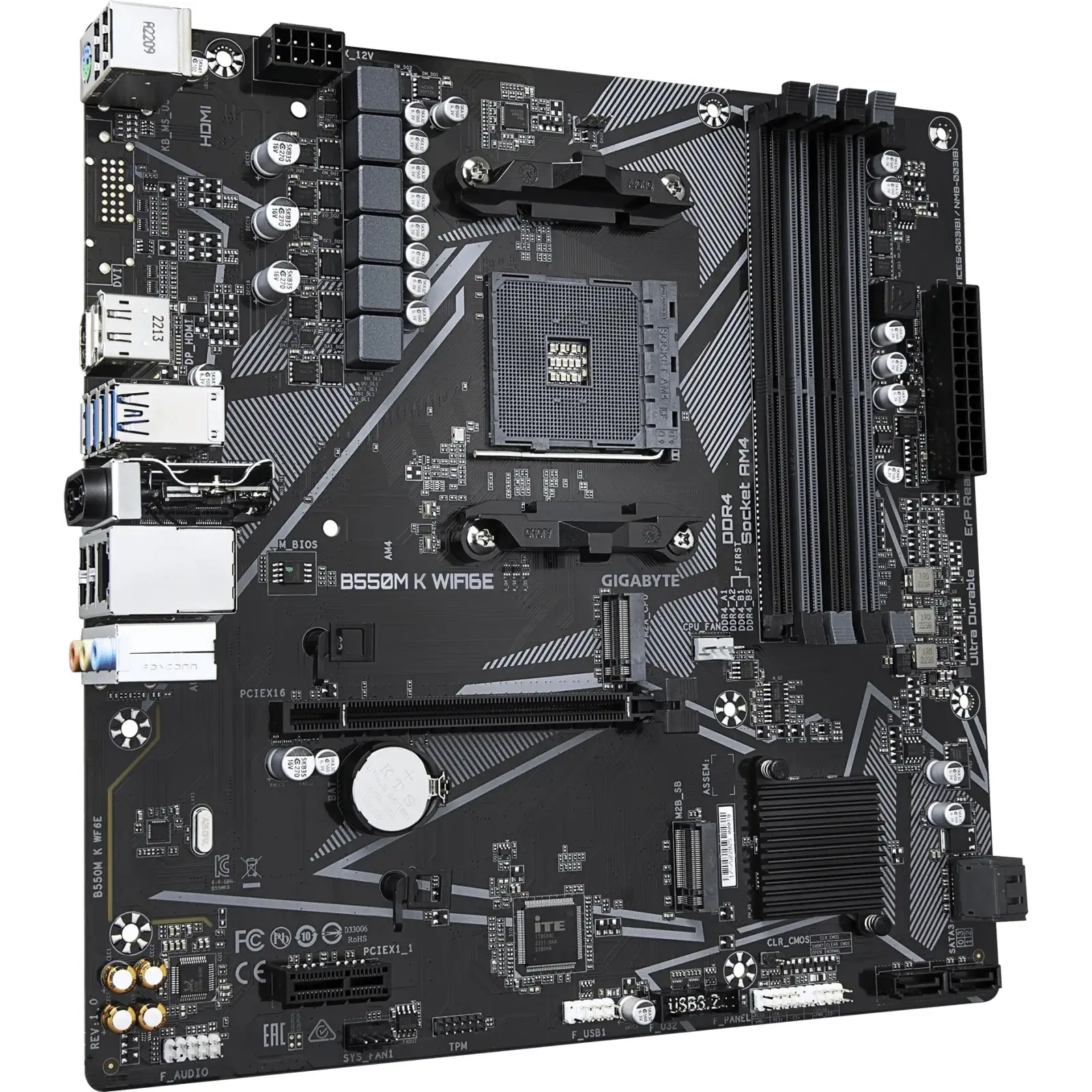 Материнская плата Gigabyte B550M K WF6E s-AM4 UA