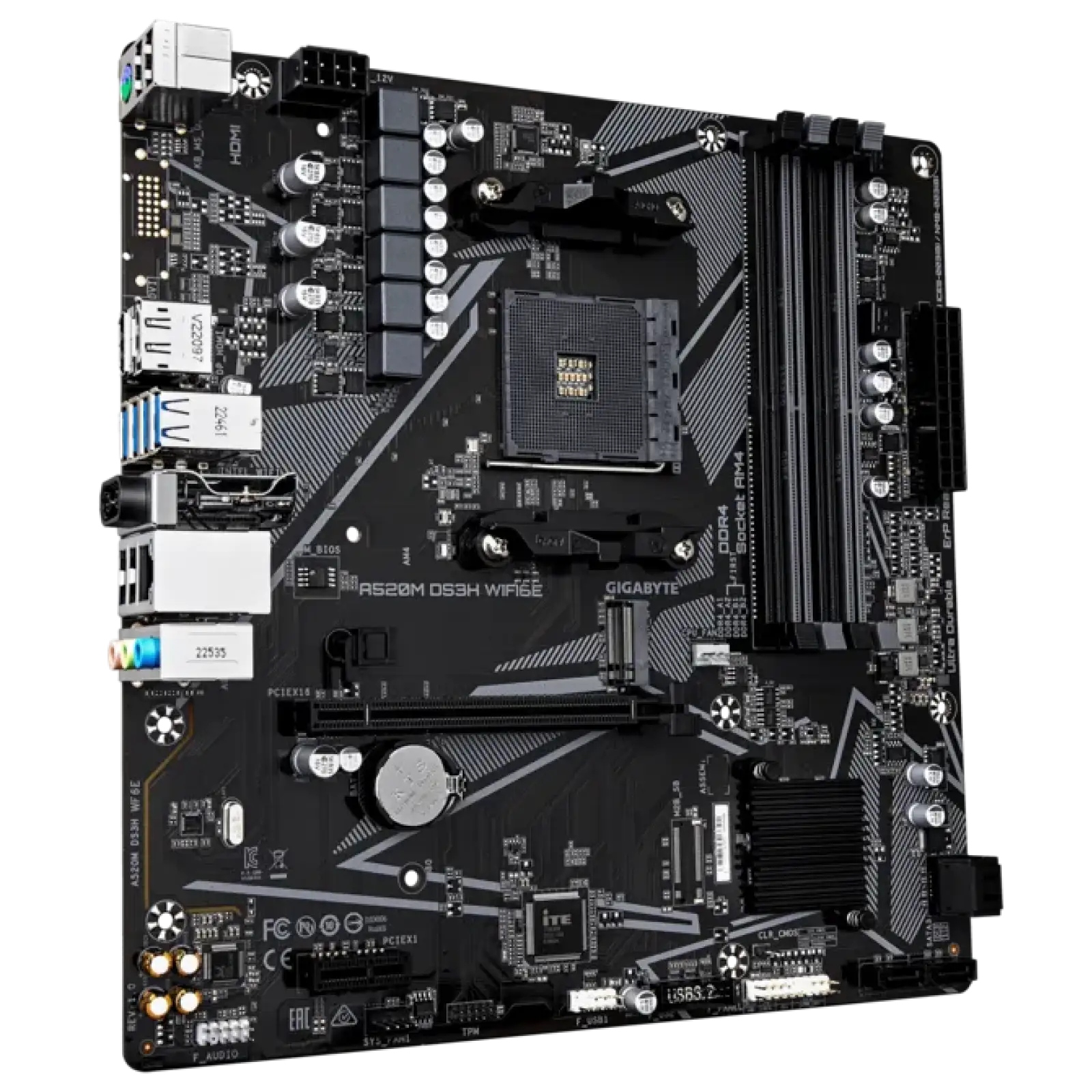 Материнська плата GigaByte A520M DS3H WIFI6E s-AM4 UA