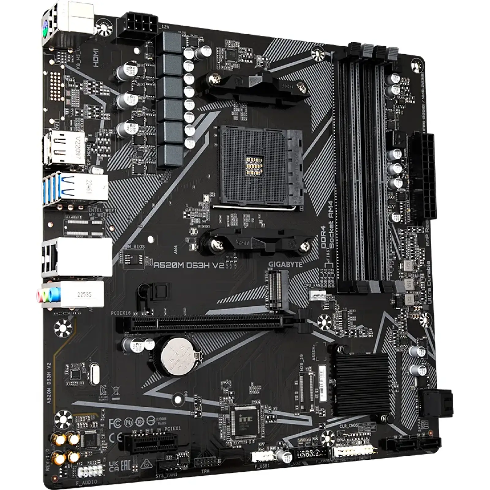 Материнская плата Gigabyte A520M DS3H V2 s-AM4 UA