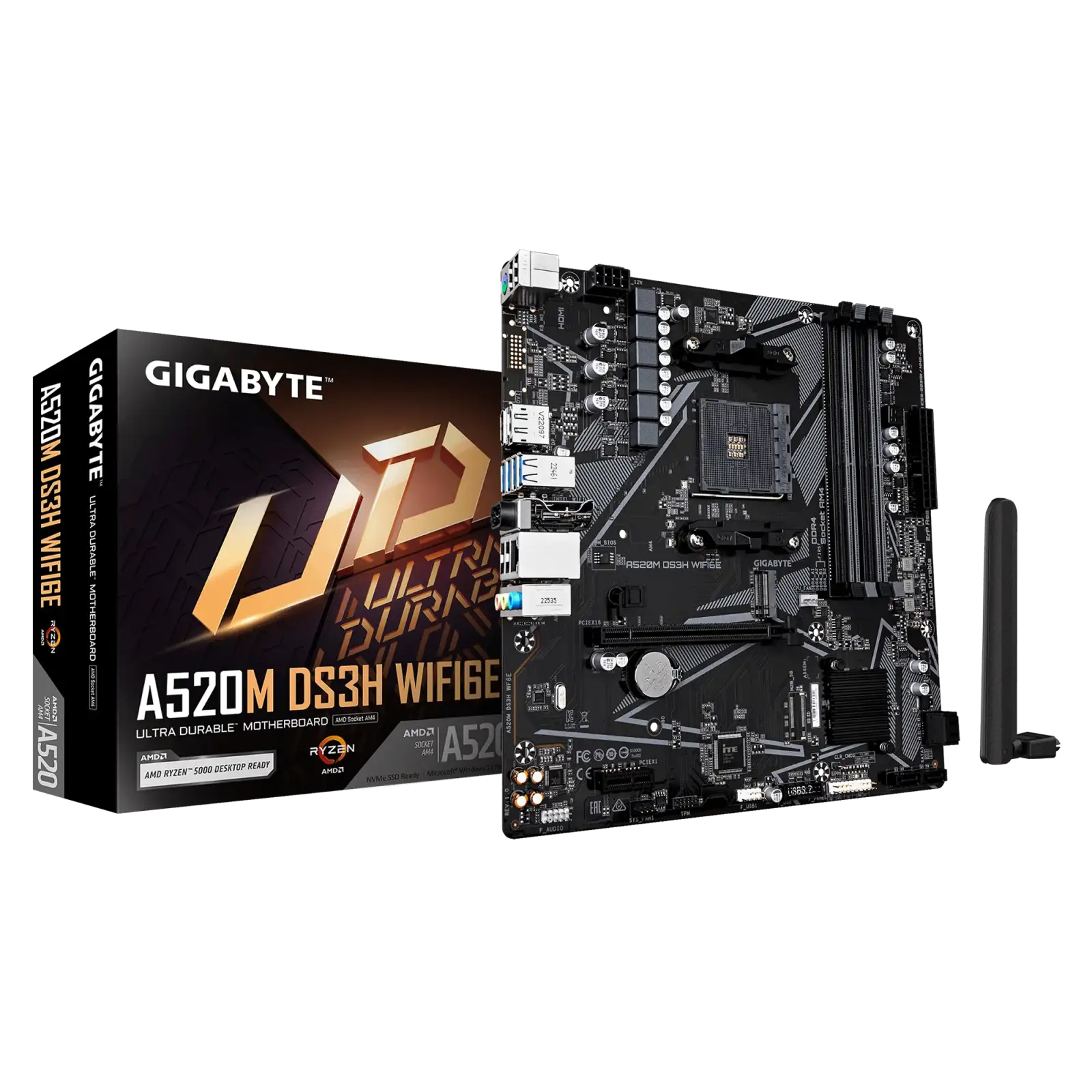 Материнська плата GigaByte A520M DS3H WIFI6E s-AM4 UA