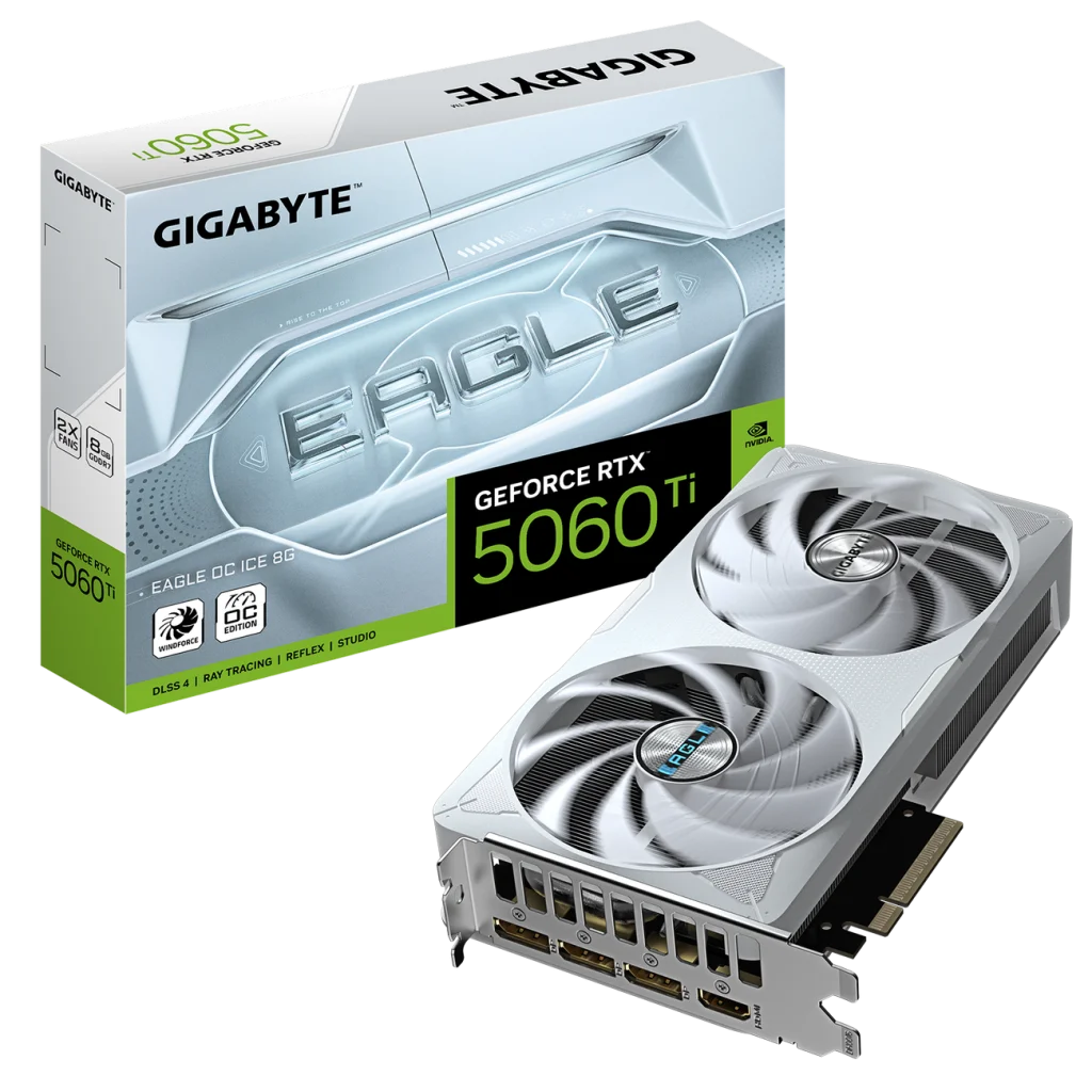 Відеокарта GIGABYTE GeForce RTX 5060 Ti EAGLE OC ICE 8G (GV-N506TEAGLEOC ICE-8GD) UA