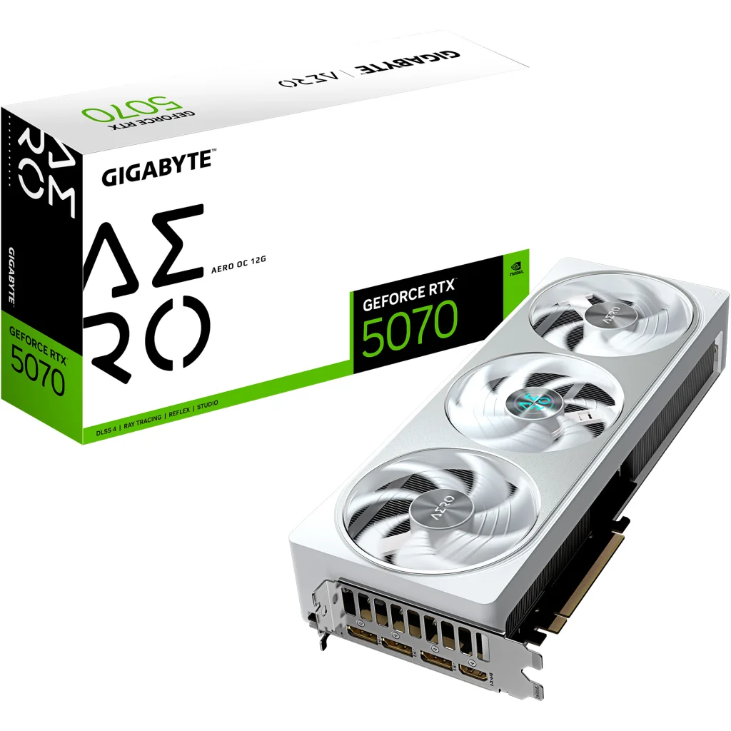 Видеокарта Gigabyte GeForce RTX 5070 AERO OC 12G (GV-N5070AERO OC-12GD)
